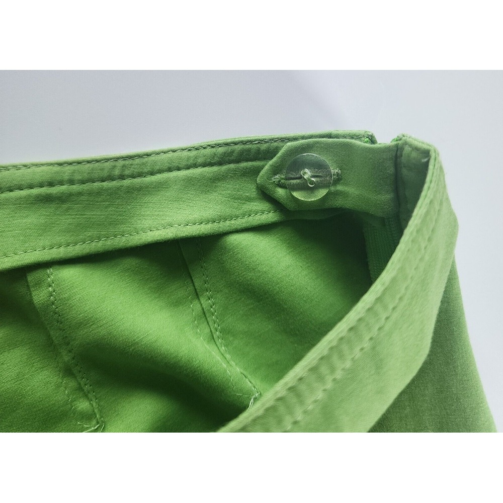 St John Pants Slacks Women's 4 Green Cotton Straight Leg Flat Front Zipper EUC - Picture 4 of 10